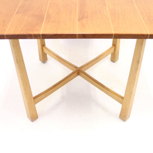 Swedish modern teak and birch table, mid 20th century