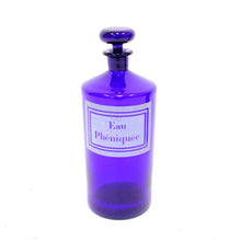Load image into Gallery viewer, Pair of French cobalt blue apothecary bottles, early 20th century