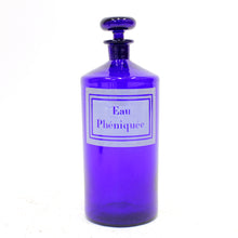 Load image into Gallery viewer, Pair of French cobalt blue apothecary bottles, early 20th century