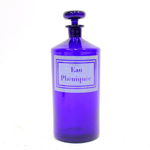 Pair of French cobalt blue apothecary bottles, early 20th century