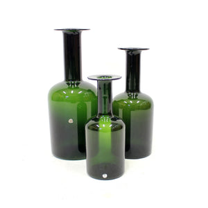 Otto Brauer, set of 3 large Danish Holmegaard vases, 1960s