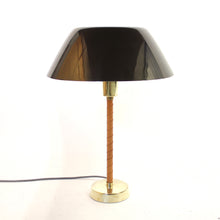 Load image into Gallery viewer, Lisa Johansson-Pape, brass and leather Senator table lamp for Orno, 1950s