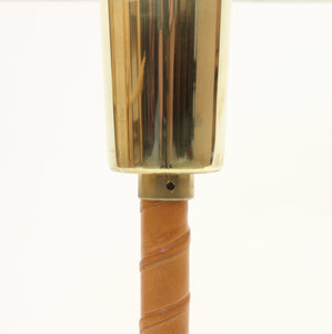 Lisa Johansson-Pape, brass and leather Senator table lamp for Orno, 1950s