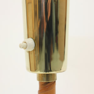 Lisa Johansson-Pape, brass and leather Senator table lamp for Orno, 1950s
