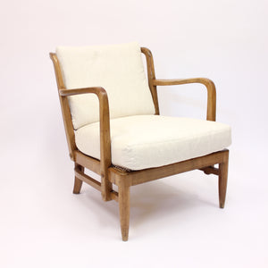 Otto Schulz, rare Swedish Modern birch, bambu & rattan longe chair, ca 1940