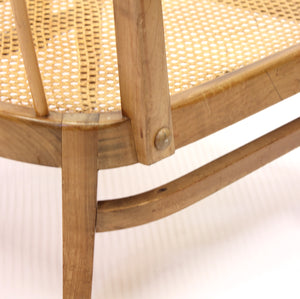 Otto Schulz, rare Swedish Modern birch, bambu & rattan longe chair, ca 1940