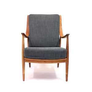 Hvidt & Mølgaard-Nielsen, teak and oak lounge chair FD 145, France & Daverkosen, 1950s