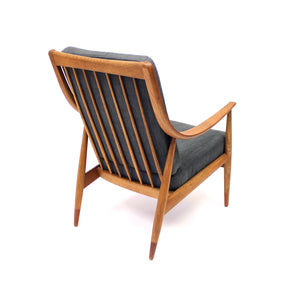 Hvidt & Mølgaard-Nielsen, teak and oak lounge chair FD 145, France & Daverkosen, 1950s