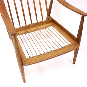 Hvidt & Mølgaard-Nielsen, teak and oak lounge chair FD 145, France & Daverkosen, 1950s