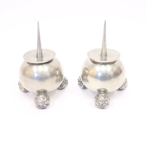 Pair of pewter Art Deco candle holders, C.G Hallberg, 1930s