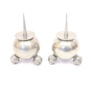 Pair of pewter Art Deco candle holders, C.G Hallberg, 1930s
