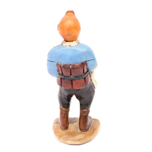 Wooden carved and painted Tintin and Milou figure, late 20th century
