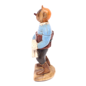 Wooden carved and painted Tintin and Milou figure, late 20th century