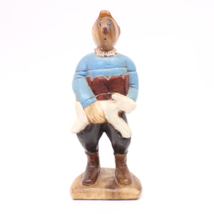 Wooden carved and painted Tintin and Milou figure, late 20th century