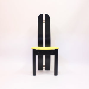 Set of 4 high back postmodern chairs form Mørkøv Møbelindustri ApS, 1980s