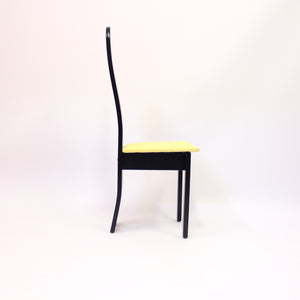 Set of 4 high back postmodern chairs form Mørkøv Møbelindustri ApS, 1980s