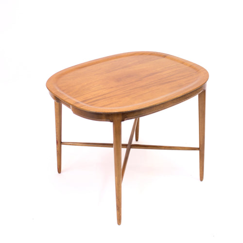 Oval tray shaped Mahogany side table by Bodafors, 1950s