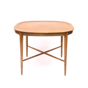 Oval tray shaped Mahogany side table by Bodafors, 1950s