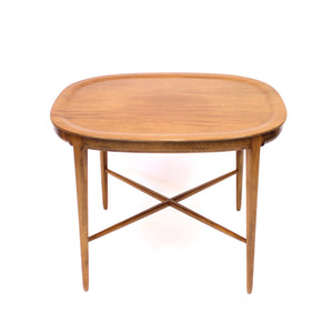 Oval tray shaped Mahogany side table by Bodafors, 1950s