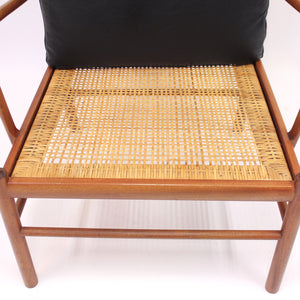 Ole Wanscher, Colonial chair in leather and Mahogany, P. Jeppesen, late 20th century