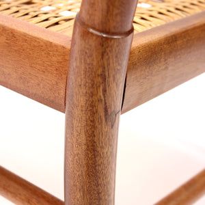 Ole Wanscher, Colonial chair in leather and Mahogany, P. Jeppesen, late 20th century