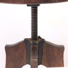 Load image into Gallery viewer, Height adjustable industrial stool in oak, 1920/1930s