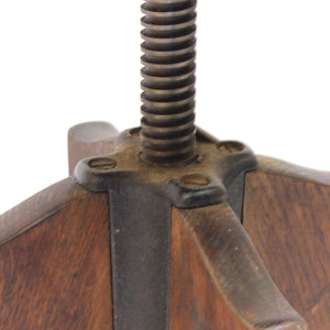 Height adjustable industrial stool in oak, 1920/1930s