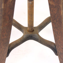 Load image into Gallery viewer, Height adjustable industrial stool in oak, 1920/1930s