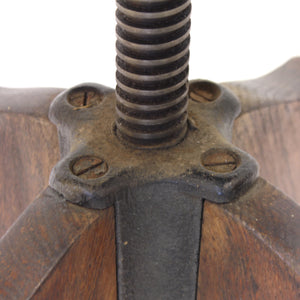 Height adjustable industrial stool in oak, 1920/1930s