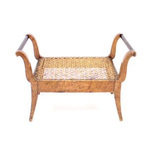 Small antique Swedish foot stool, salesman's showing model, mid 19th century