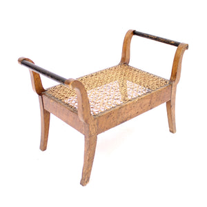 Small antique Swedish foot stool, salesman's showing model, mid 19th century