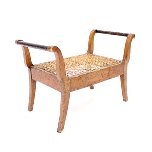 Small antique Swedish foot stool, salesman's showing model, mid 19th century