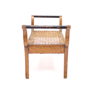 Small antique Swedish foot stool, salesman's showing model, mid 19th century