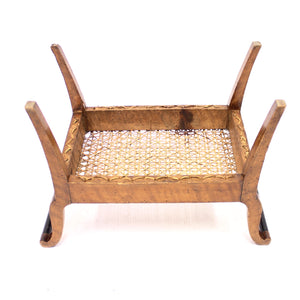 Small antique Swedish foot stool, salesman's showing model, mid 19th century