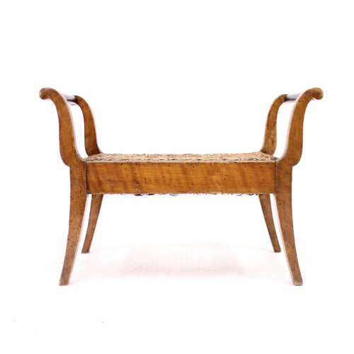 Small antique Swedish foot stool, salesman's showing model, mid 19th century