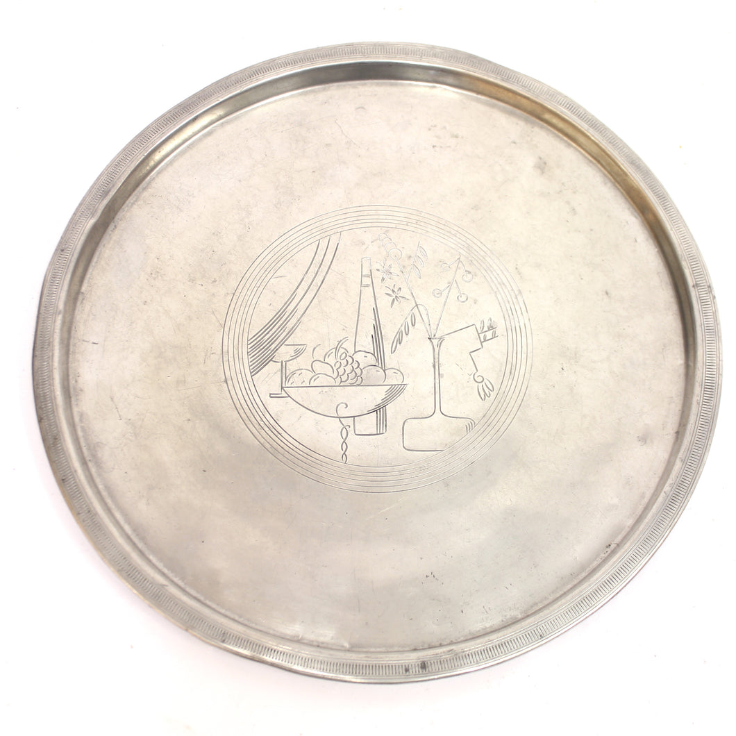 Swedish Art Deco pewter tray, C.G Hallberg, 1938