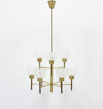 Load image into Gallery viewer, Swedish brass chandelier, 1960s