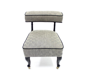 Small antique Slipper chair on castors, late 19th century