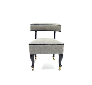 Small antique Slipper chair on castors, late 19th century