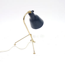 Load image into Gallery viewer, Scandinavian tripod brass table lamp, 1950s