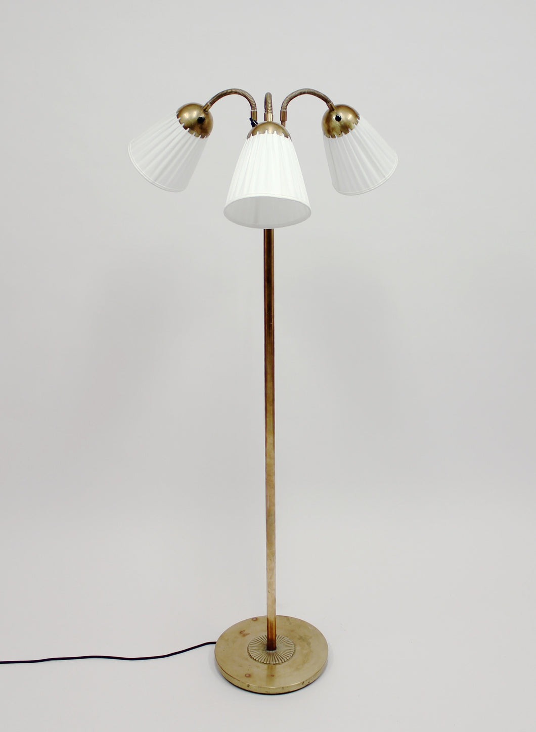 Swedish brass, Three-Light, Floor Lamp, 1940s