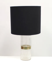 Load image into Gallery viewer, Swedish Brass and Pressed Glass Table Lamp, 1960s