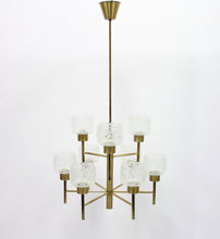 Load image into Gallery viewer, Swedish brass chandelier, 1960s