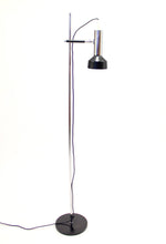 Load image into Gallery viewer, Vintage 1970&#39;s black and chrome plated floor light