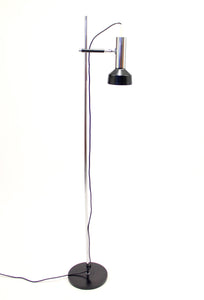 Vintage 1970's black and chrome plated floor light