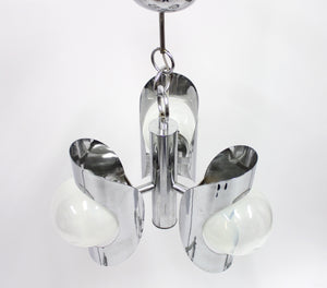 Italian three light chromed ceiling light, 1960s
