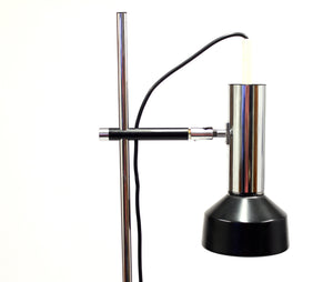 Vintage 1970's black and chrome plated floor light
