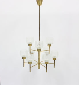Swedish brass chandelier, 1960s