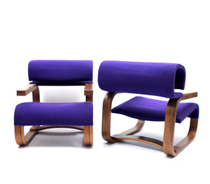Bentwood Easy Chairs by Jan Bočan for the Czechoslovakian embassy in Stockholm, 1972, Set of 2