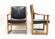 Load image into Gallery viewer, Rare pair of special commissioned Sven Kai Larsen arm chairs made by Nordiska Kompaniet, 1960s